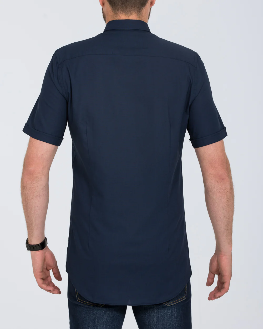 2t Leo Slim Fit Short Sleeve Tall Shirt (navy blue) - Image 2