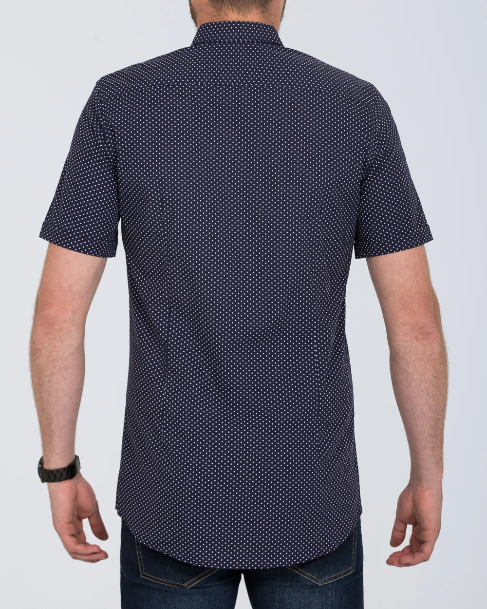 2t Leo Slim Fit Short Sleeve Tall Shirt (navy dot) - Image 2