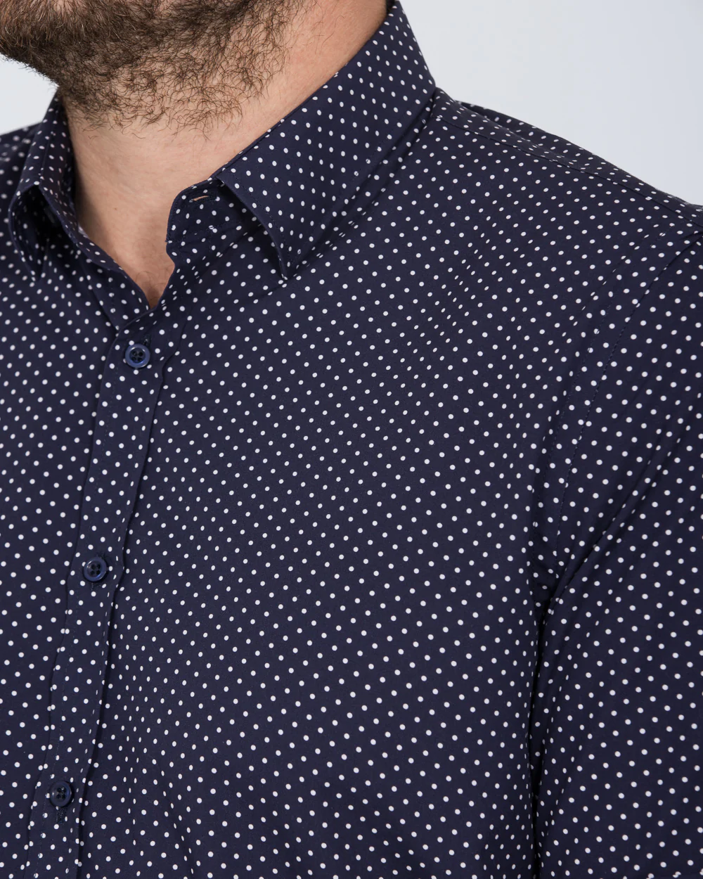 2t Leo Slim Fit Short Sleeve Tall Shirt (navy dot) - Image 3