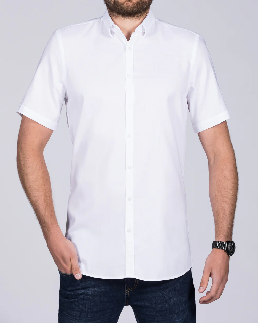 2t Leo Slim Fit Short Sleeve Tall Shirt (white)