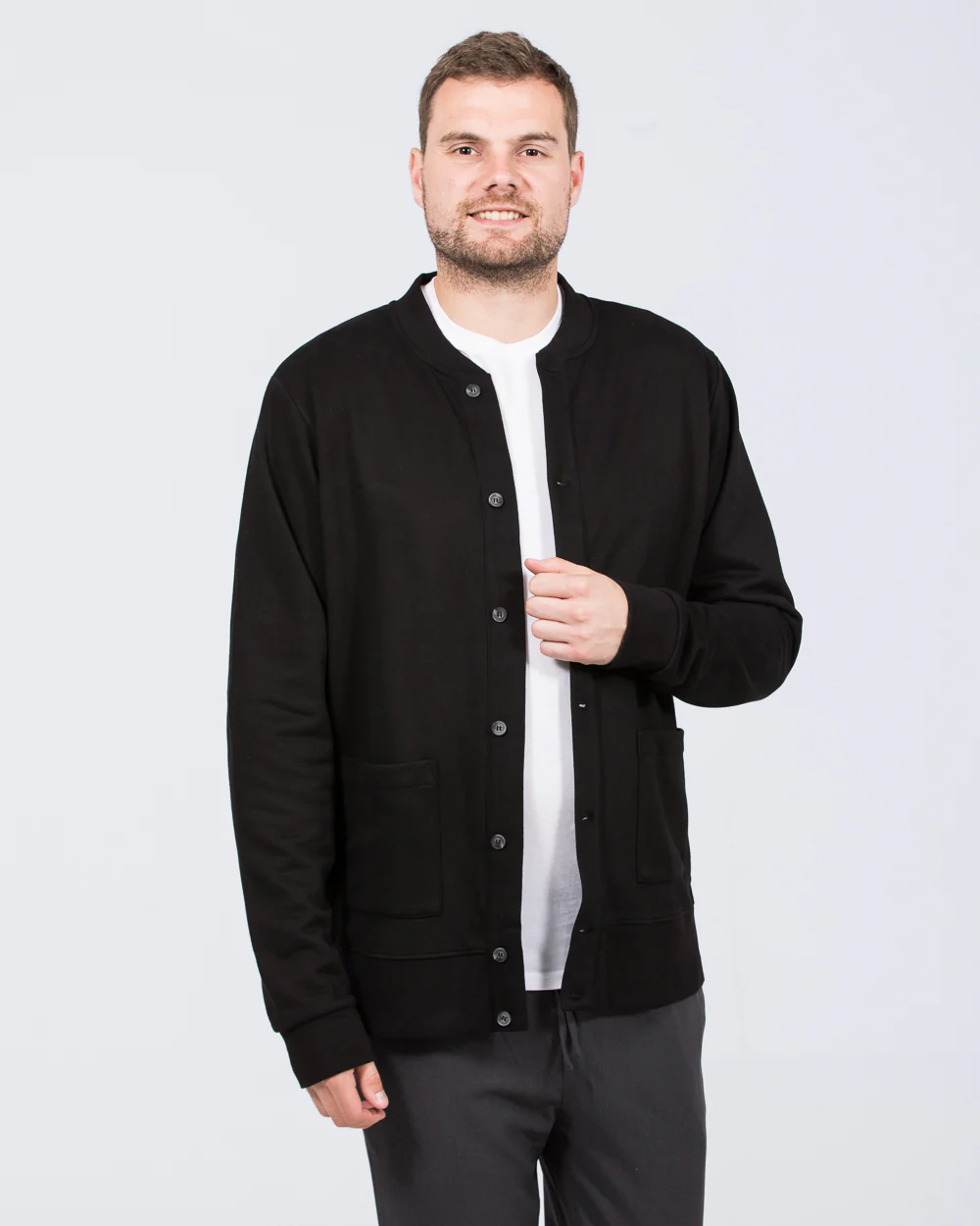 2t Lewis Tall Jersey Bomber Jacket (black) - Image 5