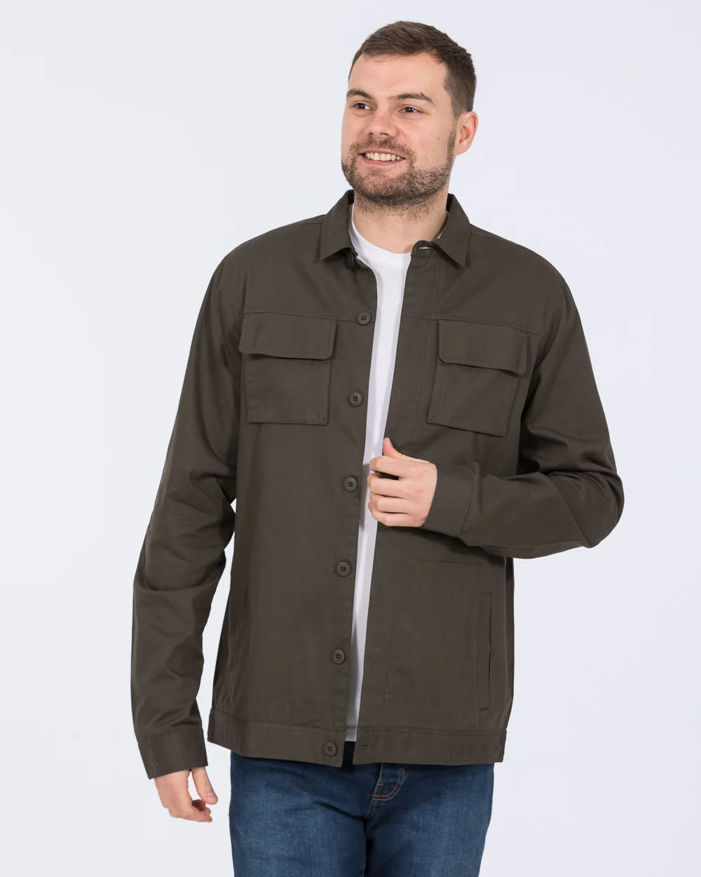 2t Linton Tall Cotton Harrington Shacket (khaki) - Image 5