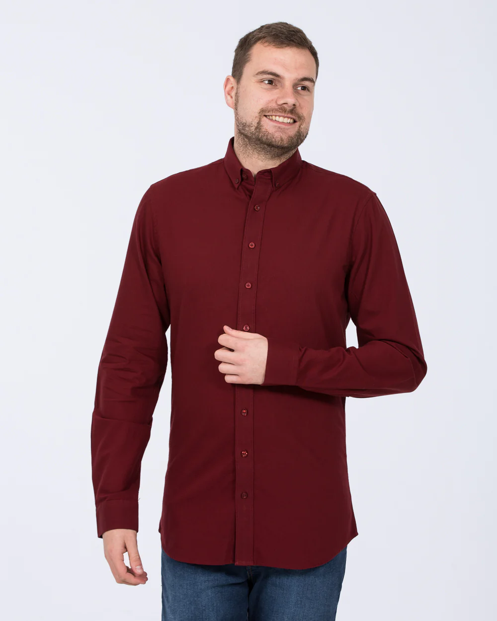 2t Logan Slim Fit Tall Oxford Shirt (burgundy) - Image 5