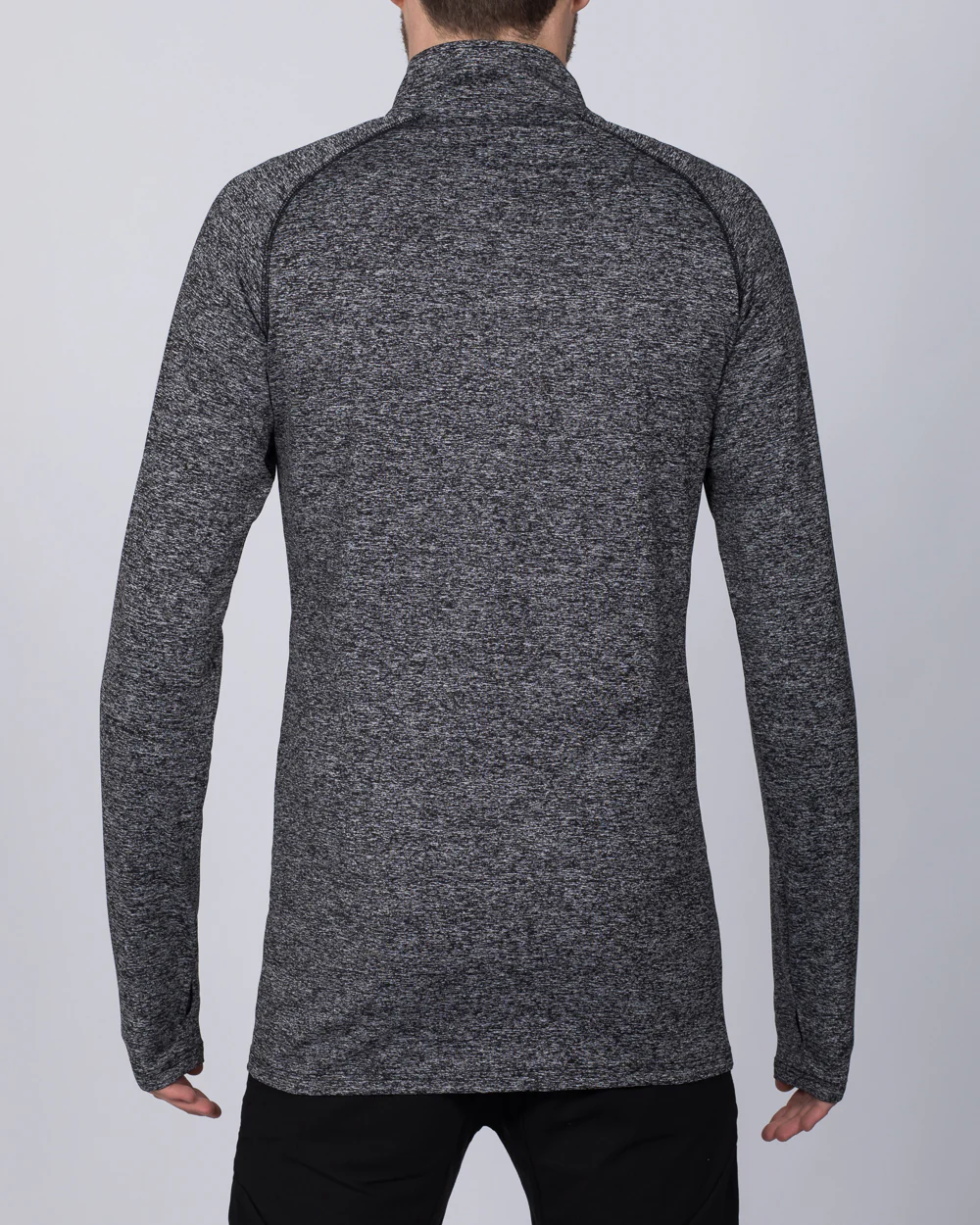 2t Long Sleeve Quarter-Zip Training Top (black marl) - Image 2