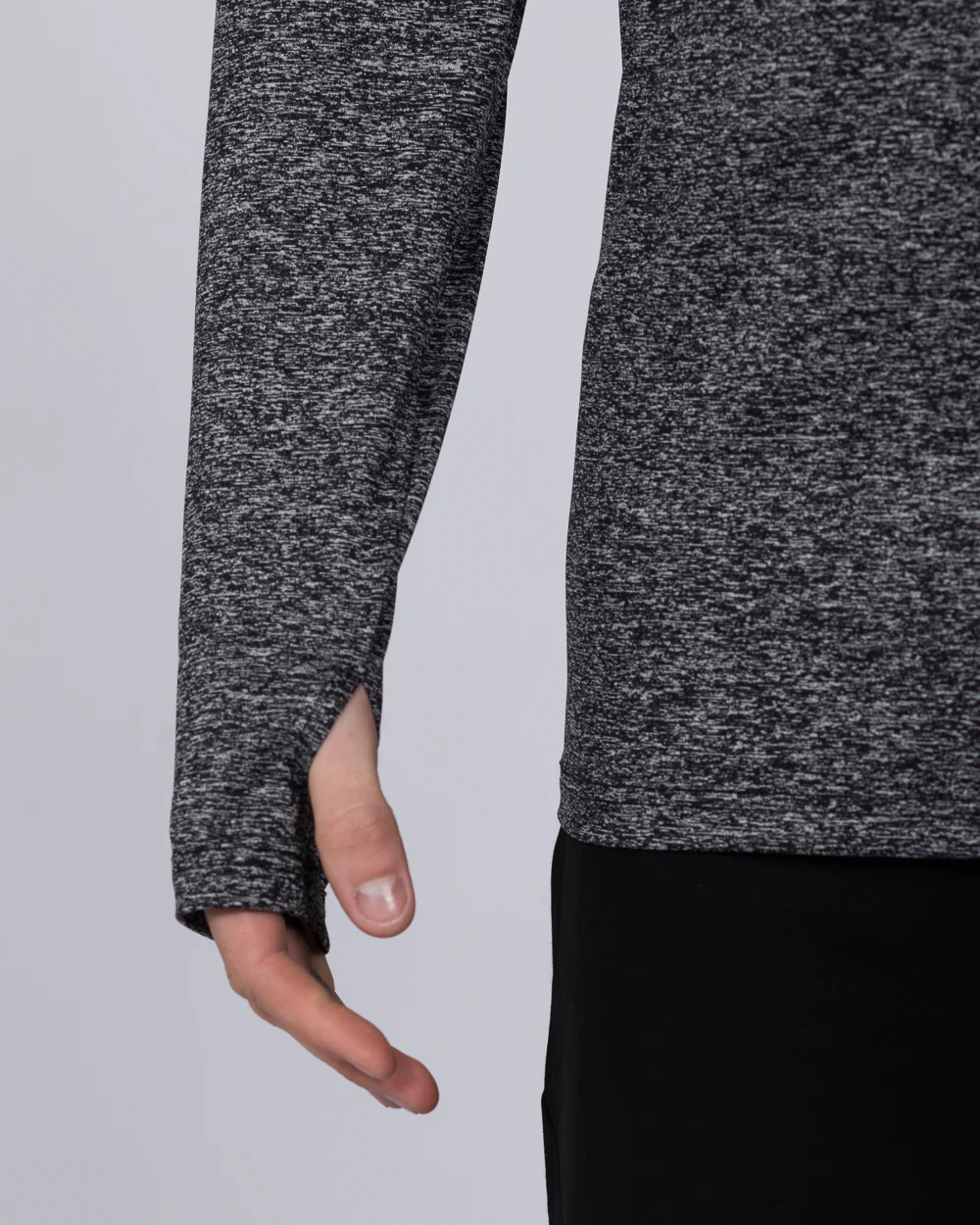 2t Long Sleeve Quarter-Zip Training Top (black marl) - Image 3