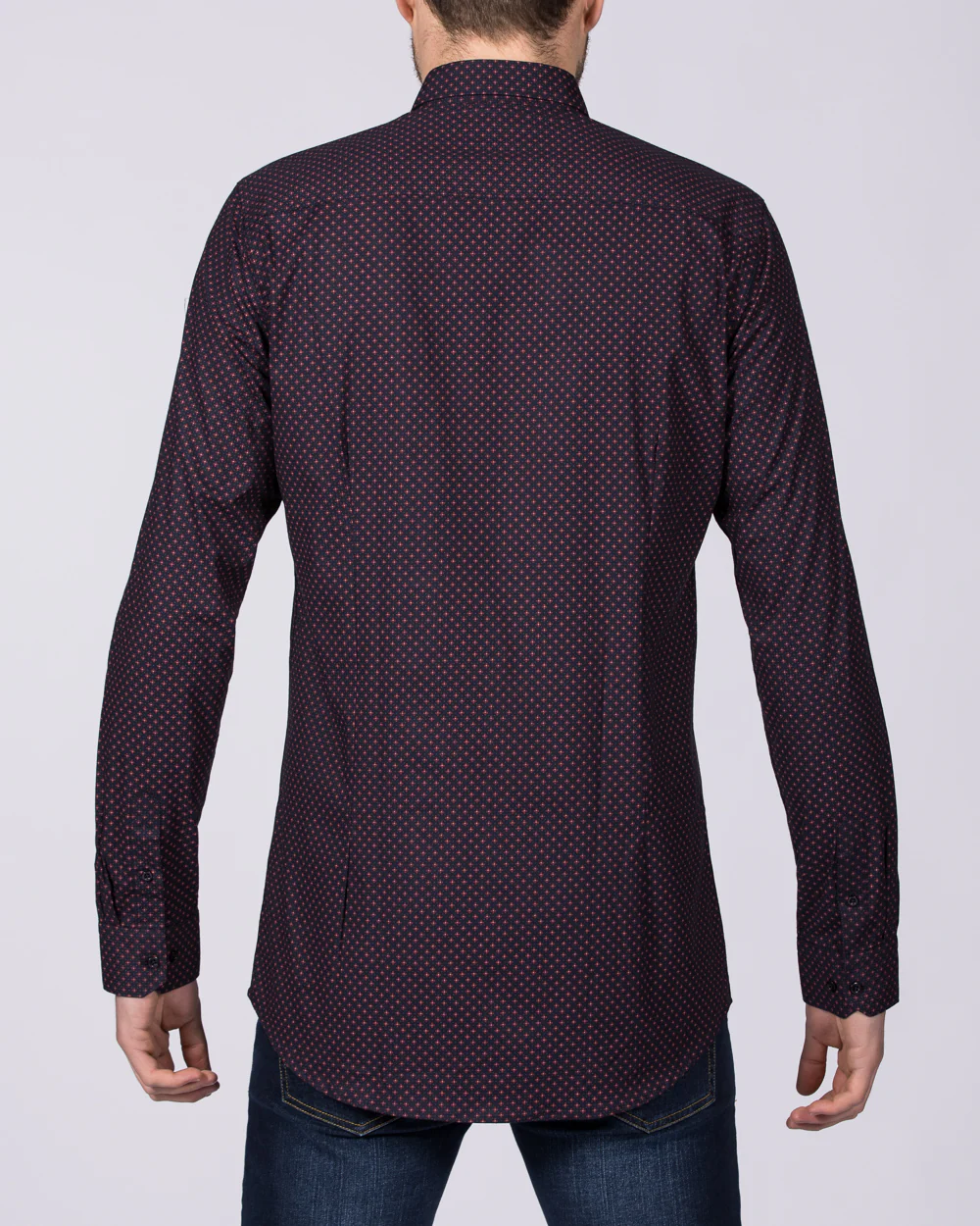 2t Luca Slim Fit Tall Shirt (navy red) - Image 2