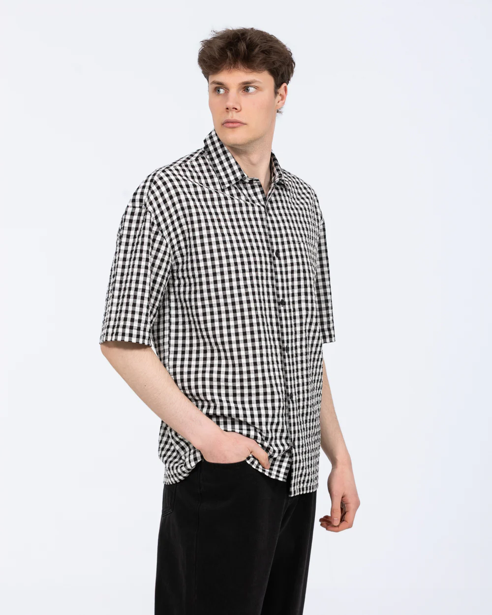 2t Mark Tall Relaxed Short Sleeve Shirt (black pattern) - Image 8