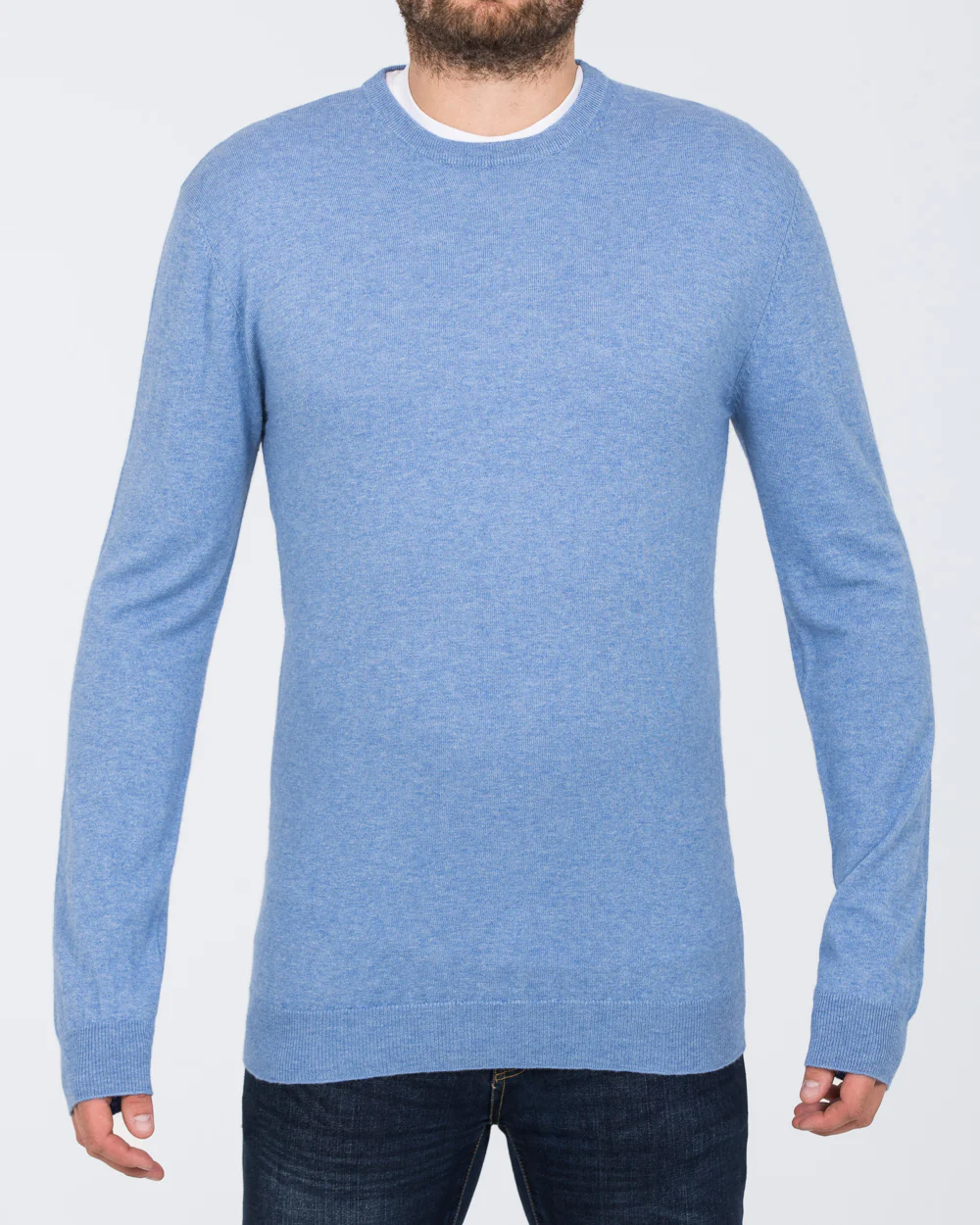 2t Merino Blend Crew Neck Tall Jumper (sky)