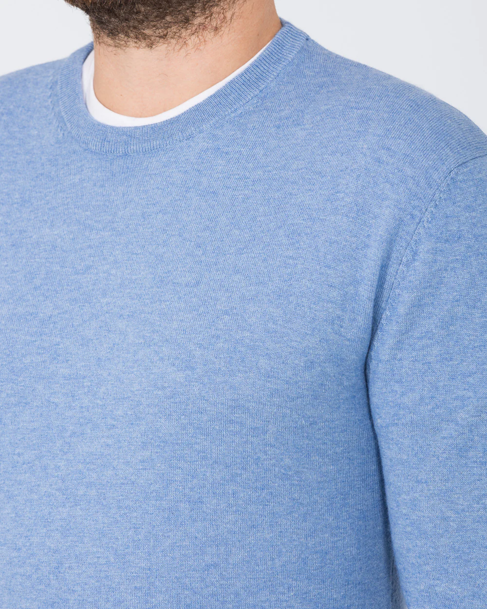 2t Merino Blend Crew Neck Tall Jumper (sky) - Image 4