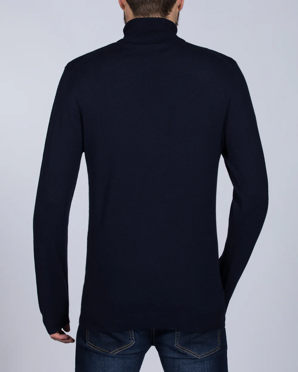 2t Merino Roll Neck Tall Jumper (navy) - Image 2
