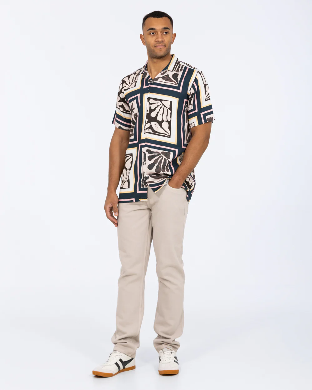 2t Musa Tall Short Sleeve Printed Revere Shirt (white pattern) - Image 6