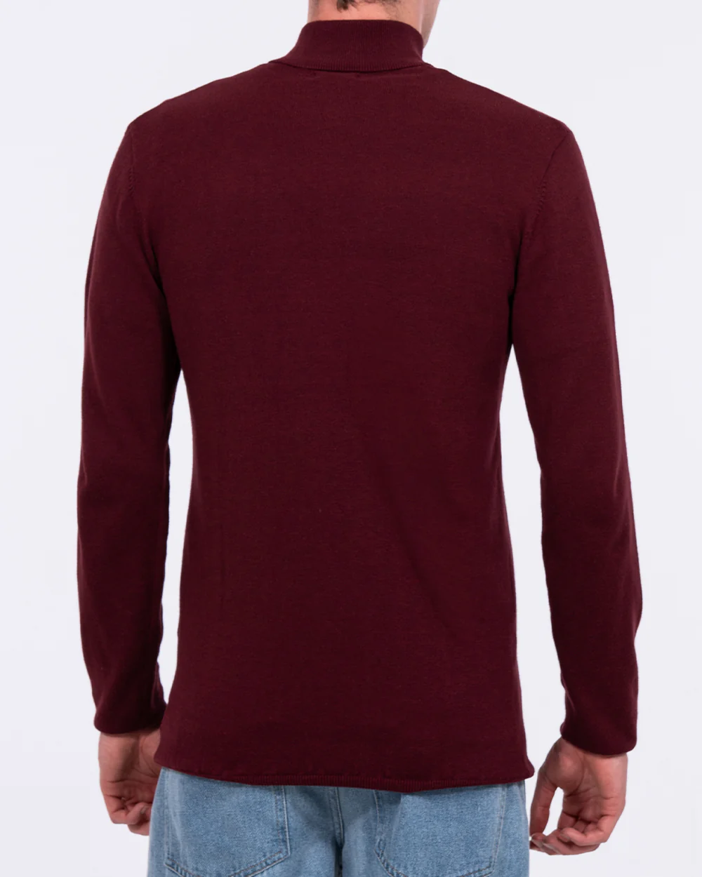 2t Niall Cotton Quarter Zip Tall Jumper (maroon) - Image 2