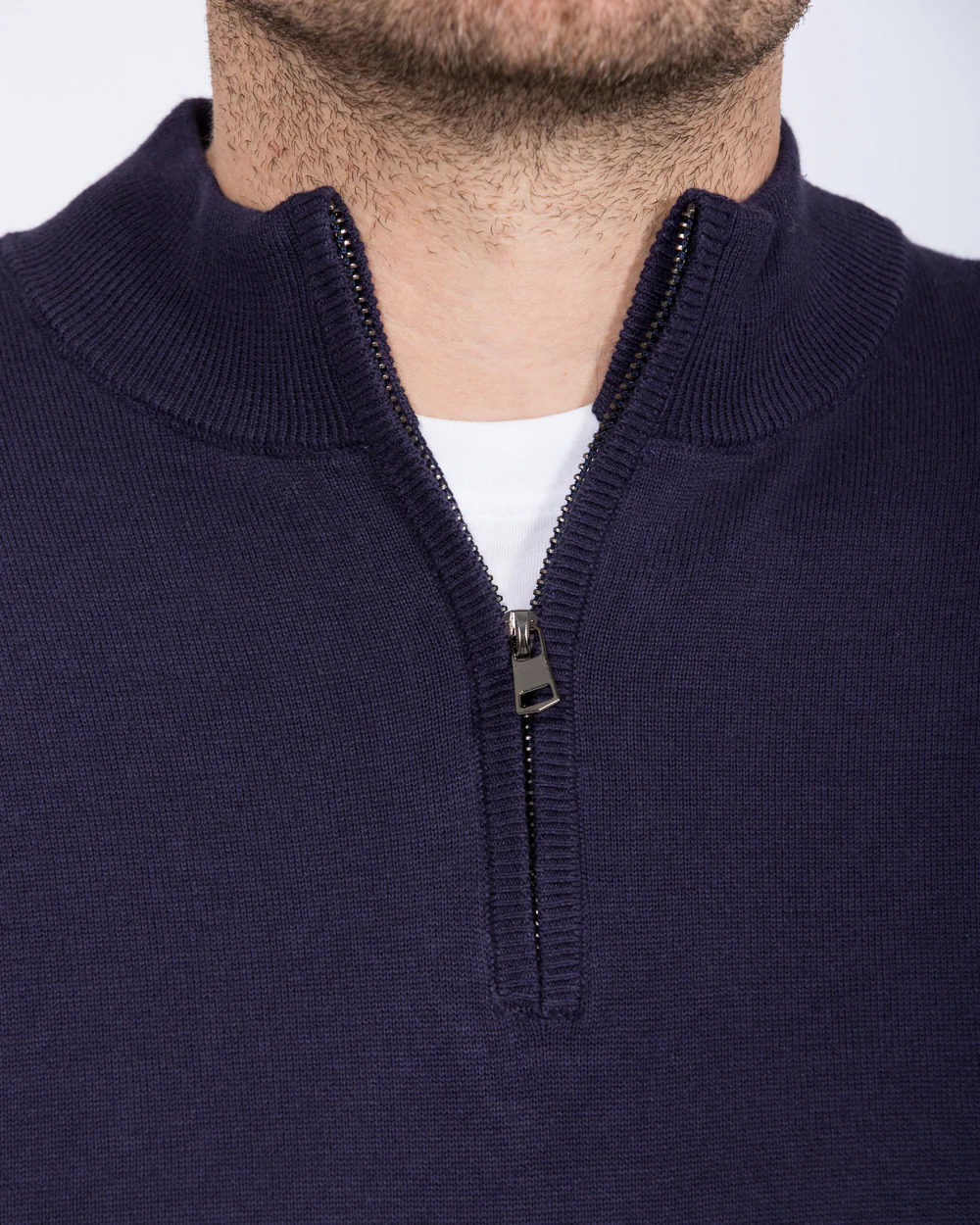 2t Niall Cotton Quarter Zip Tall Jumper (navy) - Image 3