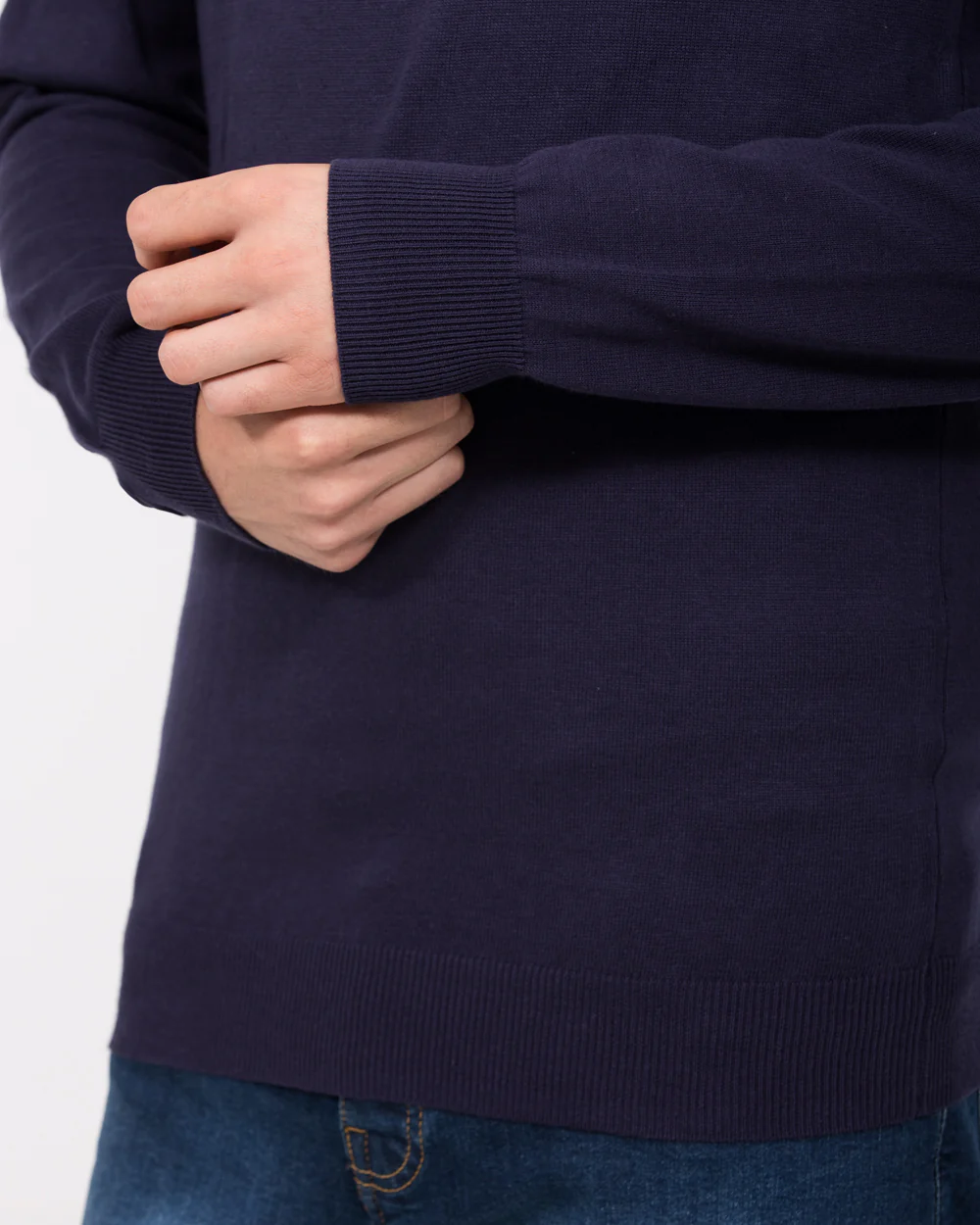 2t Niall Cotton Quarter Zip Tall Jumper (navy) - Image 4