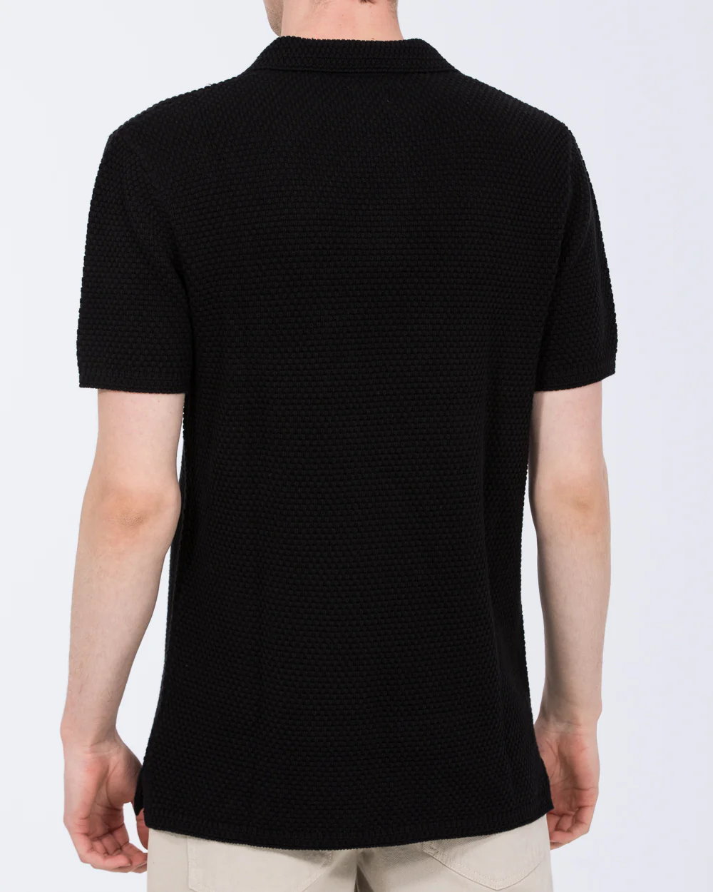 2t Nova Tall Open Knit Polo (black) - Image 3