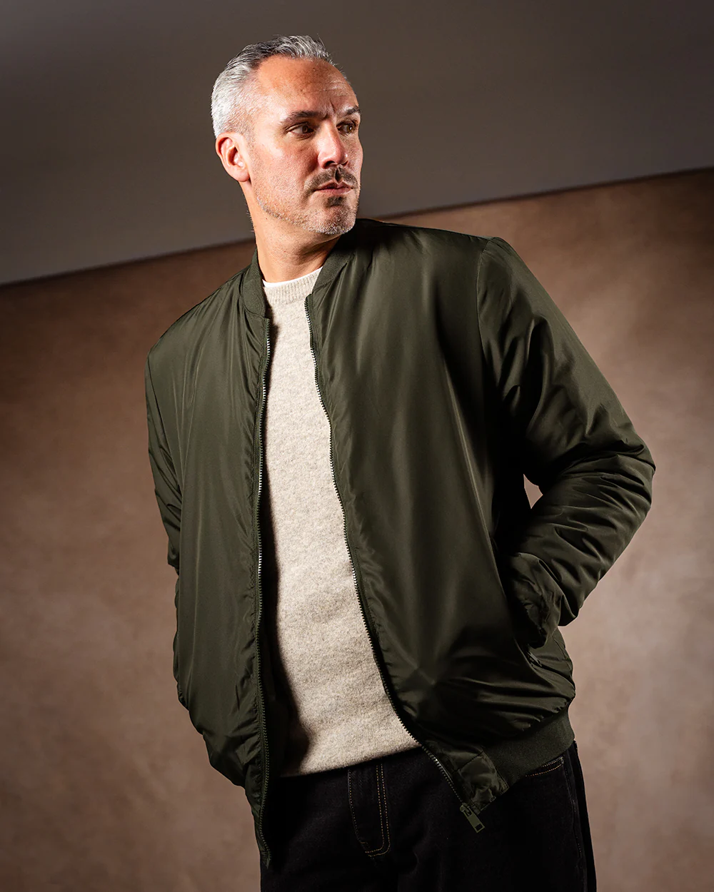 2t Owen Tall Bomber Jacket (khaki) - Image 6