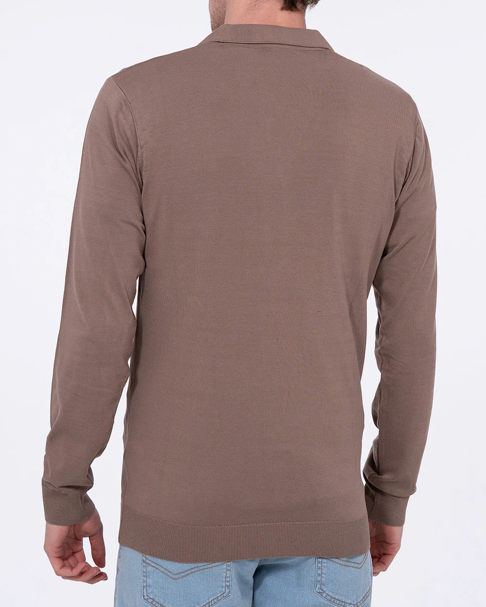 2t Penn Tall Open Collar Jumper (taupe) - Image 2