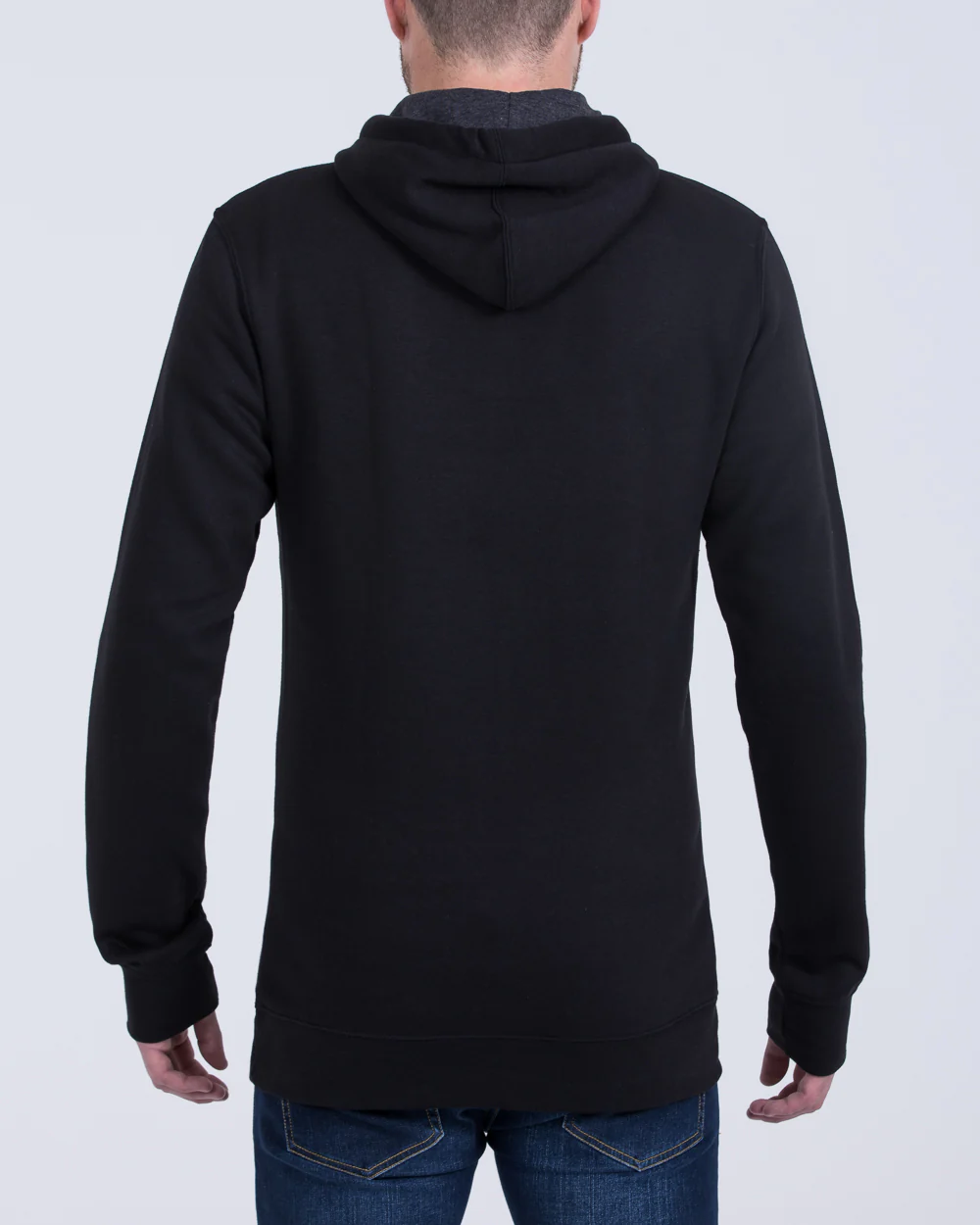 2t Pullover Tall Quarter Button Hoodie (black) - Image 2