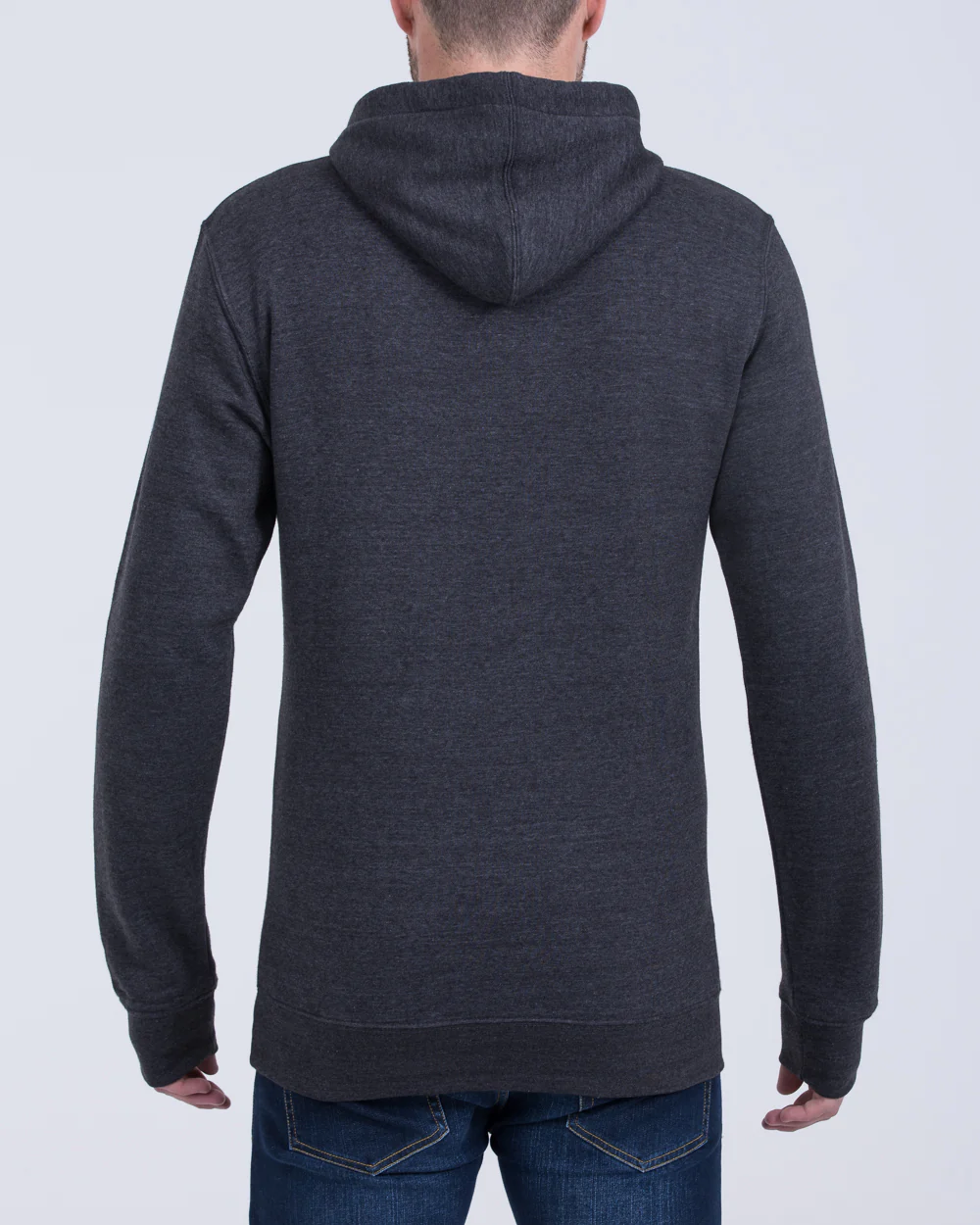 2t Pullover Tall Quarter Button Hoodie (charcoal) - Image 2