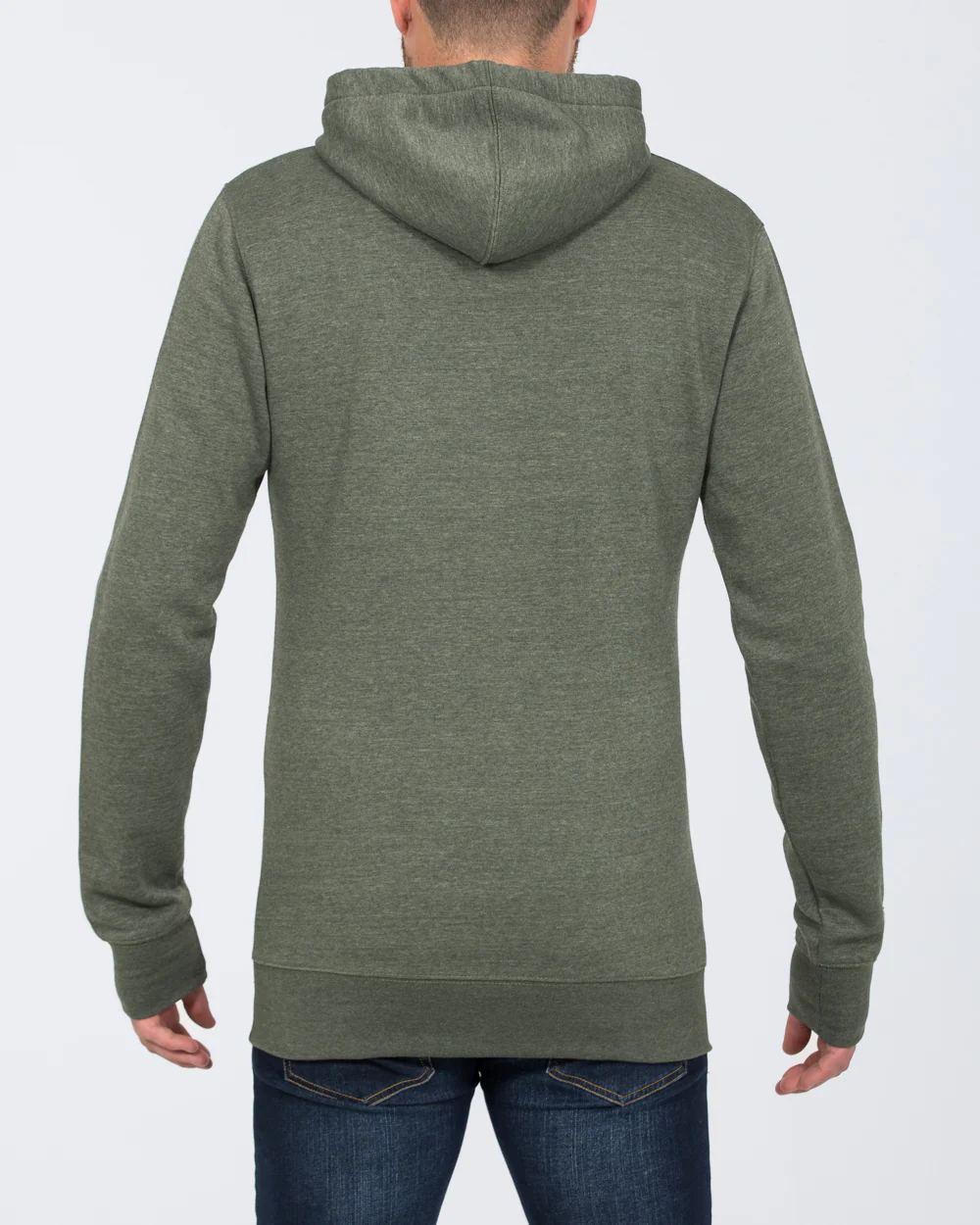 2t Pullover Tall Quarter Button Hoodie (khaki marl) - Image 2