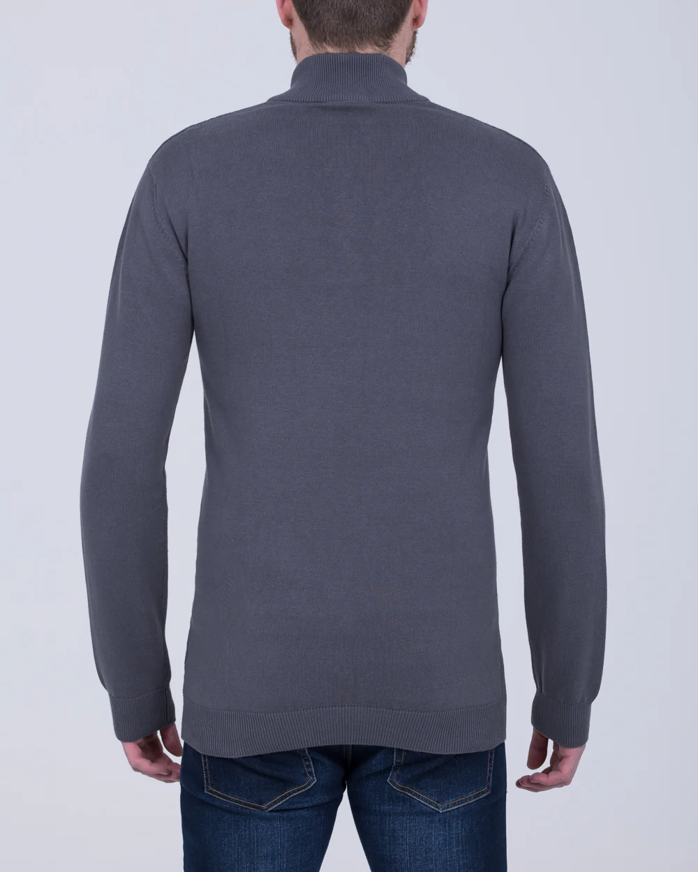 2t Quarter Zip Tall Jumper (dark grey) - Image 2