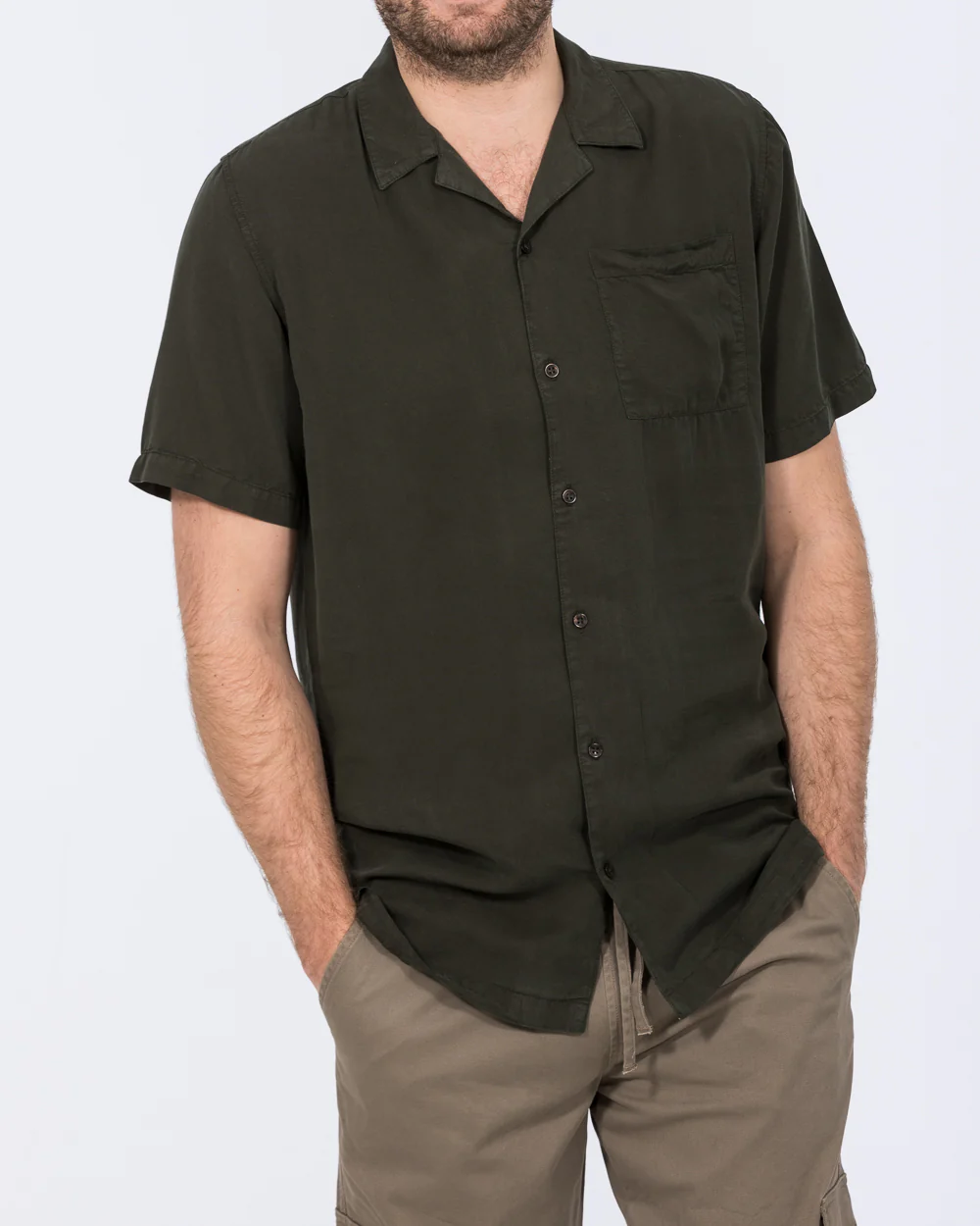 2t Reagan Tall Short Sleeve Revere Shirt (dark khaki)