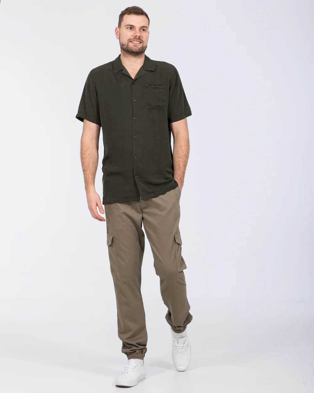 2t Reagan Tall Short Sleeve Revere Shirt (dark khaki) - Image 5