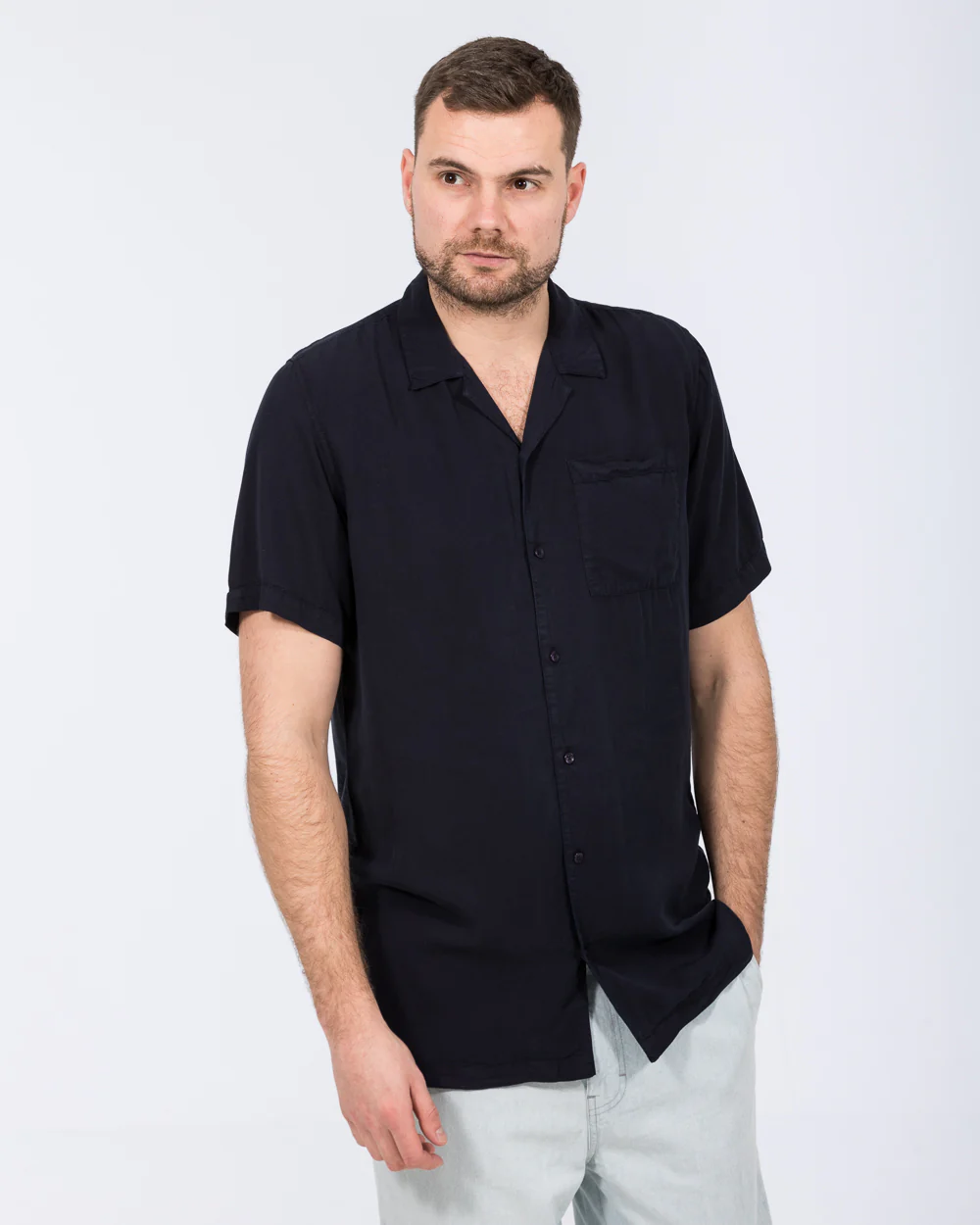2t Reagan Tall Short Sleeve Revere Shirt (navy) - Image 5