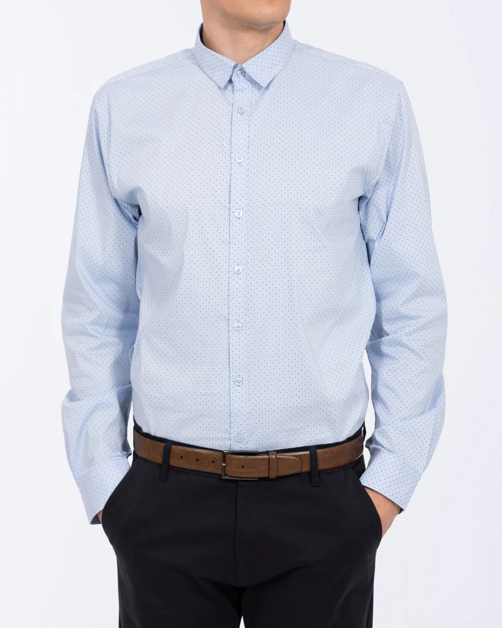 2t Regular Fit Extra Tall Formal Shirt (blue patterned)