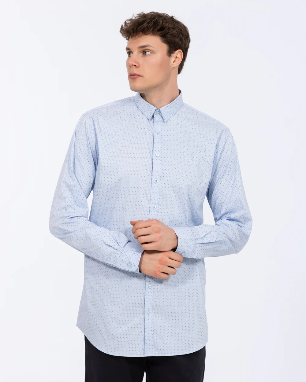 2t Regular Fit Extra Tall Formal Shirt (blue patterned) - Image 5