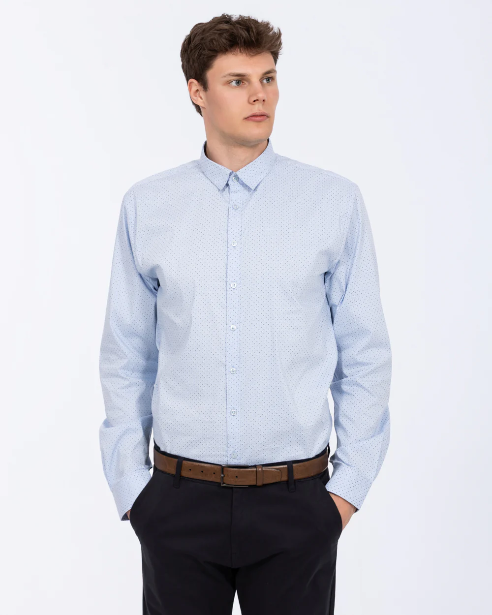 2t Regular Fit Extra Tall Formal Shirt (blue patterned) - Image 6