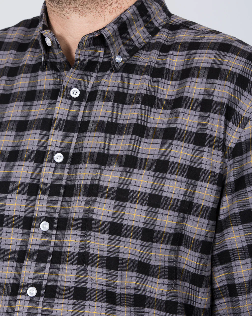 2t Regular Fit Long Sleeve Tall Shirt (black check) - Image 4