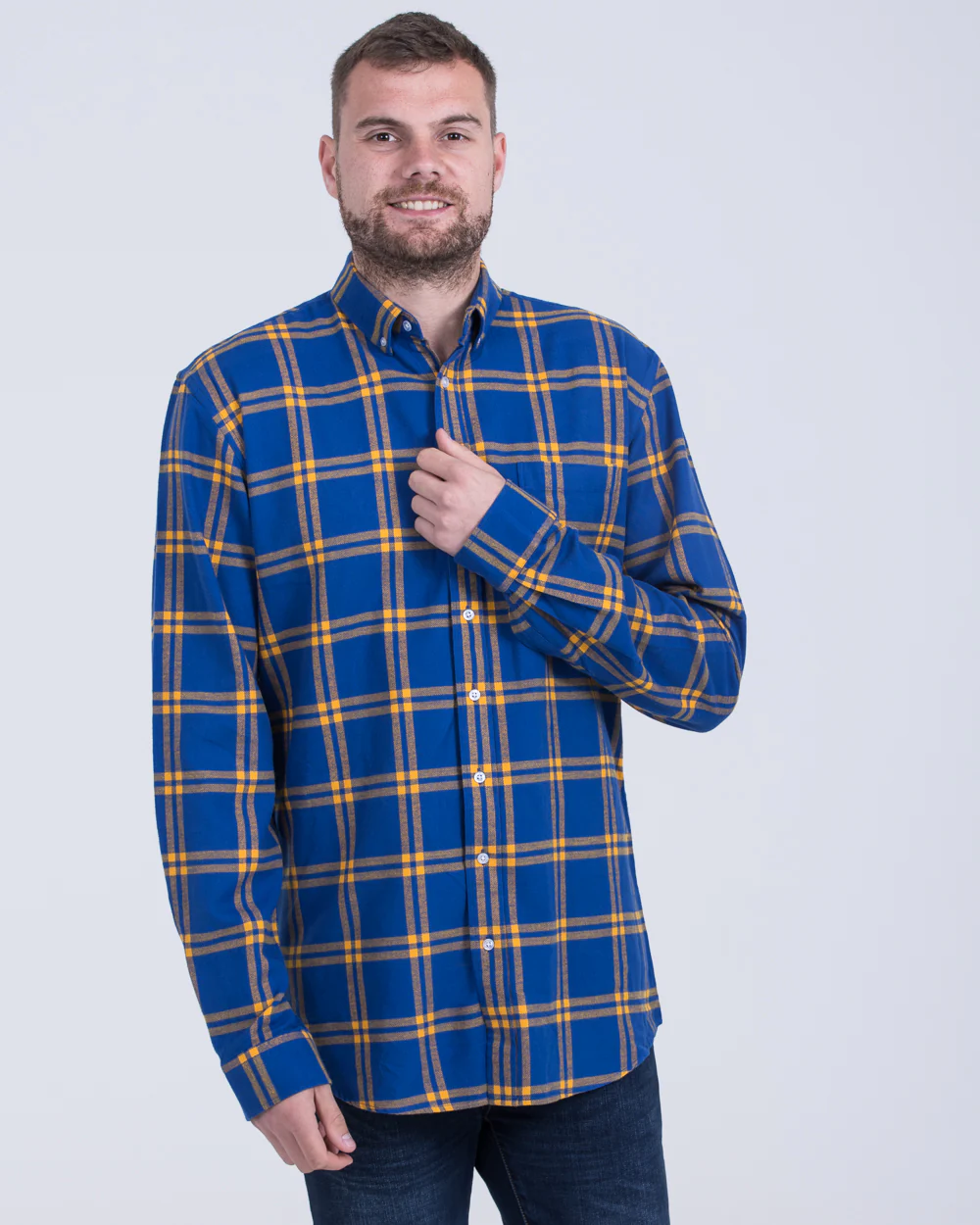 2t Regular Fit Long Sleeve Tall Shirt (navy/orange) - Image 4