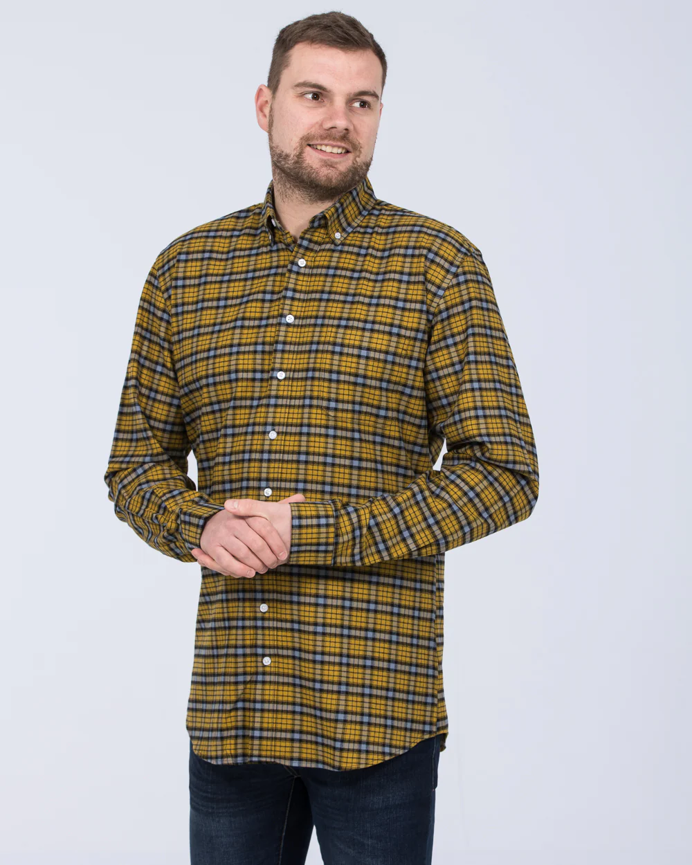 2t Regular Fit Long Sleeve Tall Shirt (yellow check) - Image 4