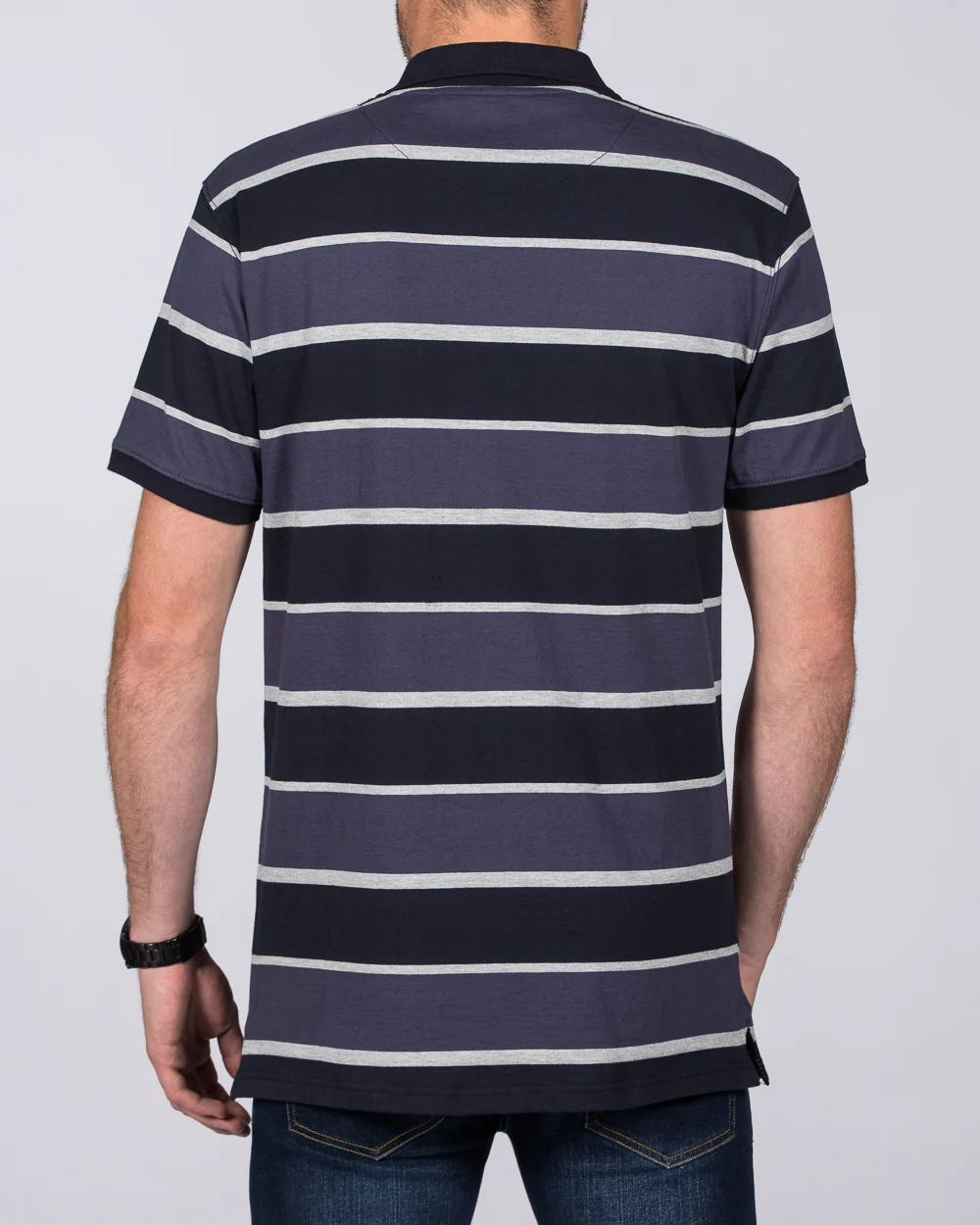 2t Regular Fit Tall Rugby Striped Polo Shirt (indigo) - Image 2