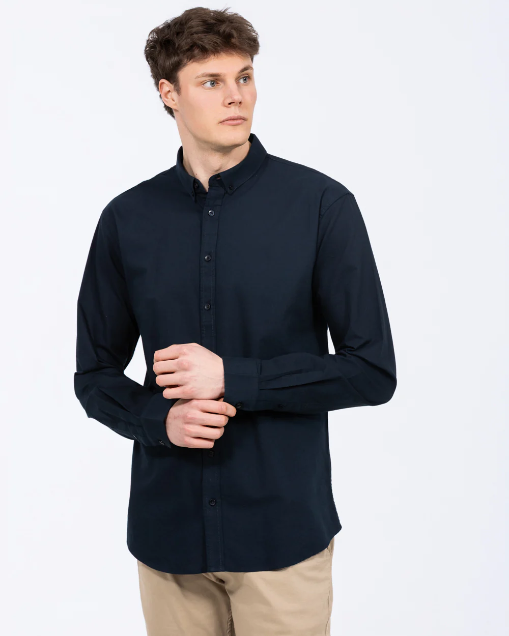 2t Rory Regular Fit Tall Oxford Shirt (navy) - Image 5