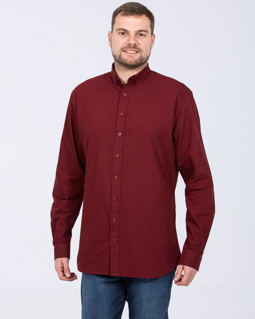 2t Russell Regular Fit Tall Oxford Shirt (burgundy) - Image 5