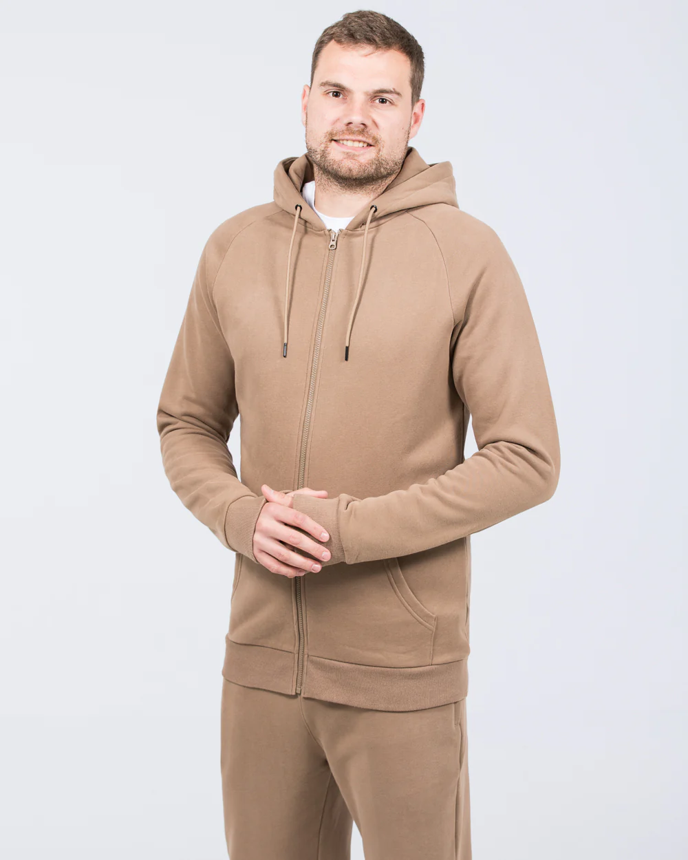 2t Ryan Zip Up Tall Hoodie (taupe) - Image 4