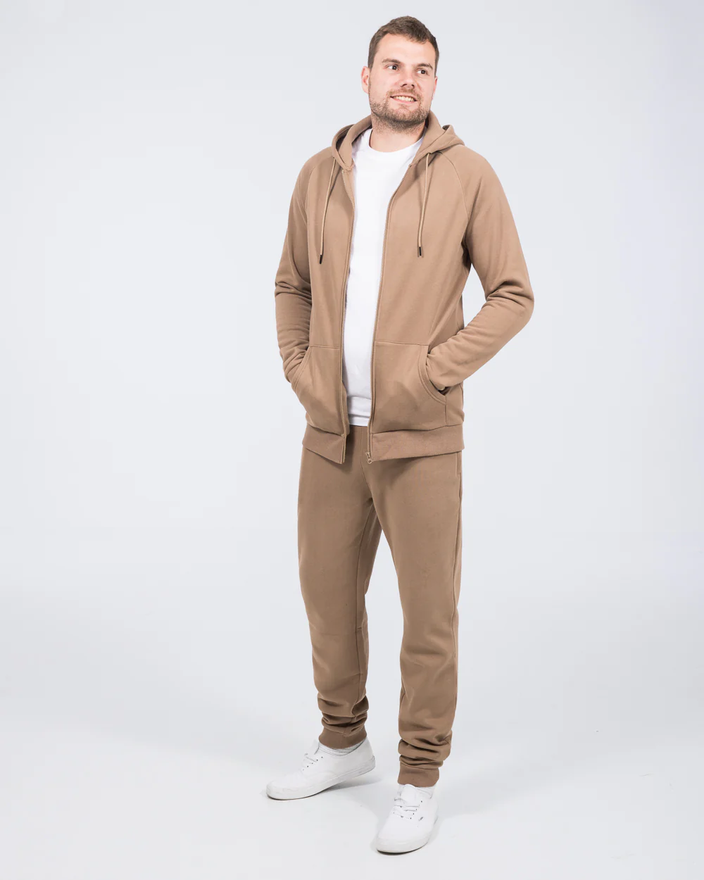 2t Ryan Zip Up Tall Hoodie (taupe) - Image 6