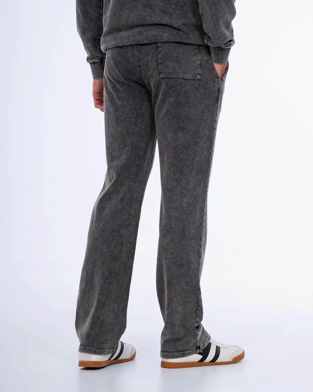 2t Sergio Tall Acid Wash Wide Leg Joggers (charcoal) - Image 2