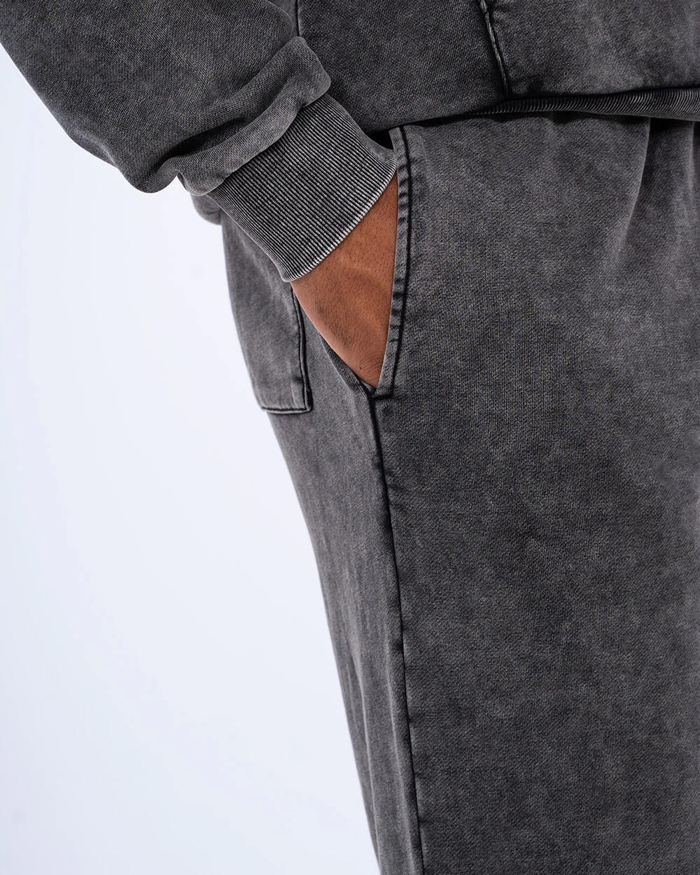 2t Sergio Tall Acid Wash Wide Leg Joggers (charcoal) - Image 3