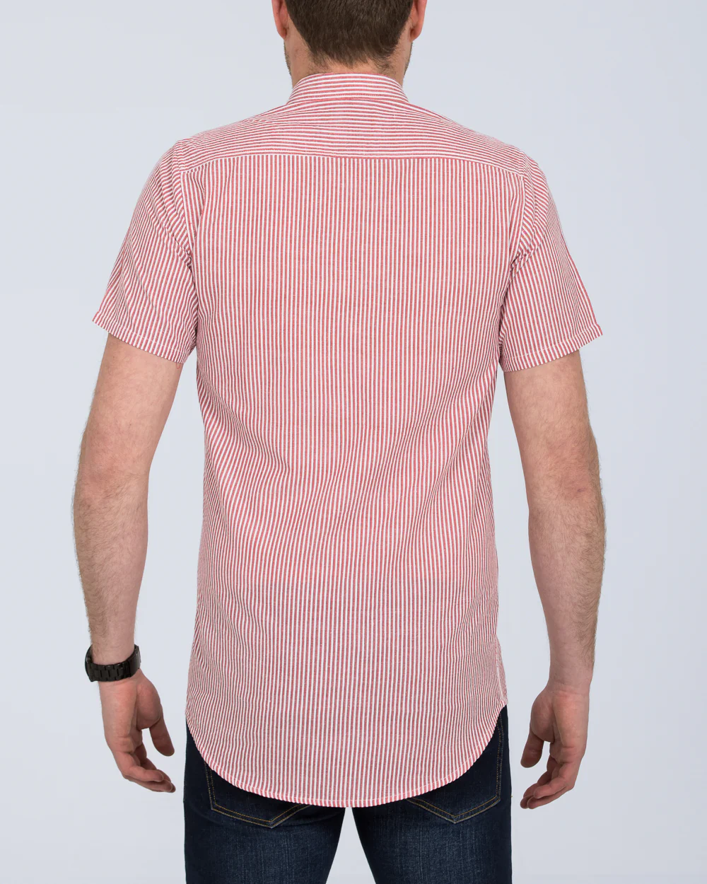 2t Short Sleeve Tall Striped Shirt (coral) - Image 2