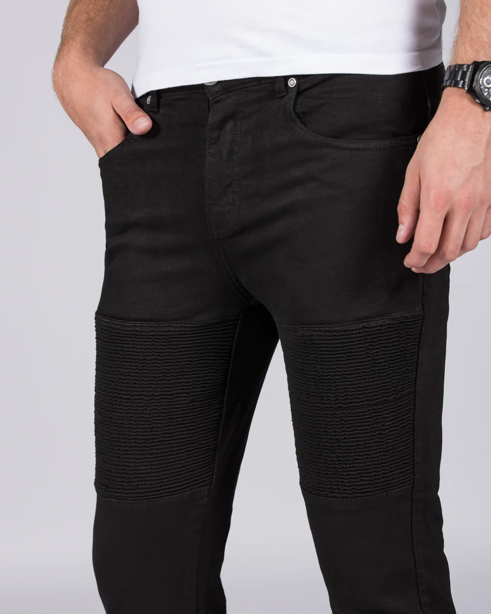 2t Skinny Fit Tall Biker Jeans (black) - Image 3