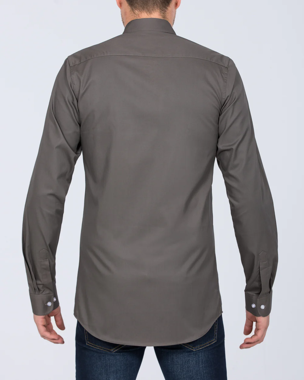 2t Slim Fit Long Sleeve Tall Shirt (charcoal) - Image 4