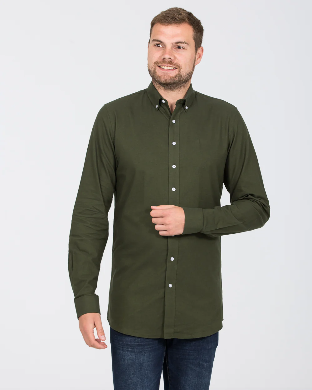 2t Slim Fit Long Sleeve Tall Shirt (forest green) - Image 4