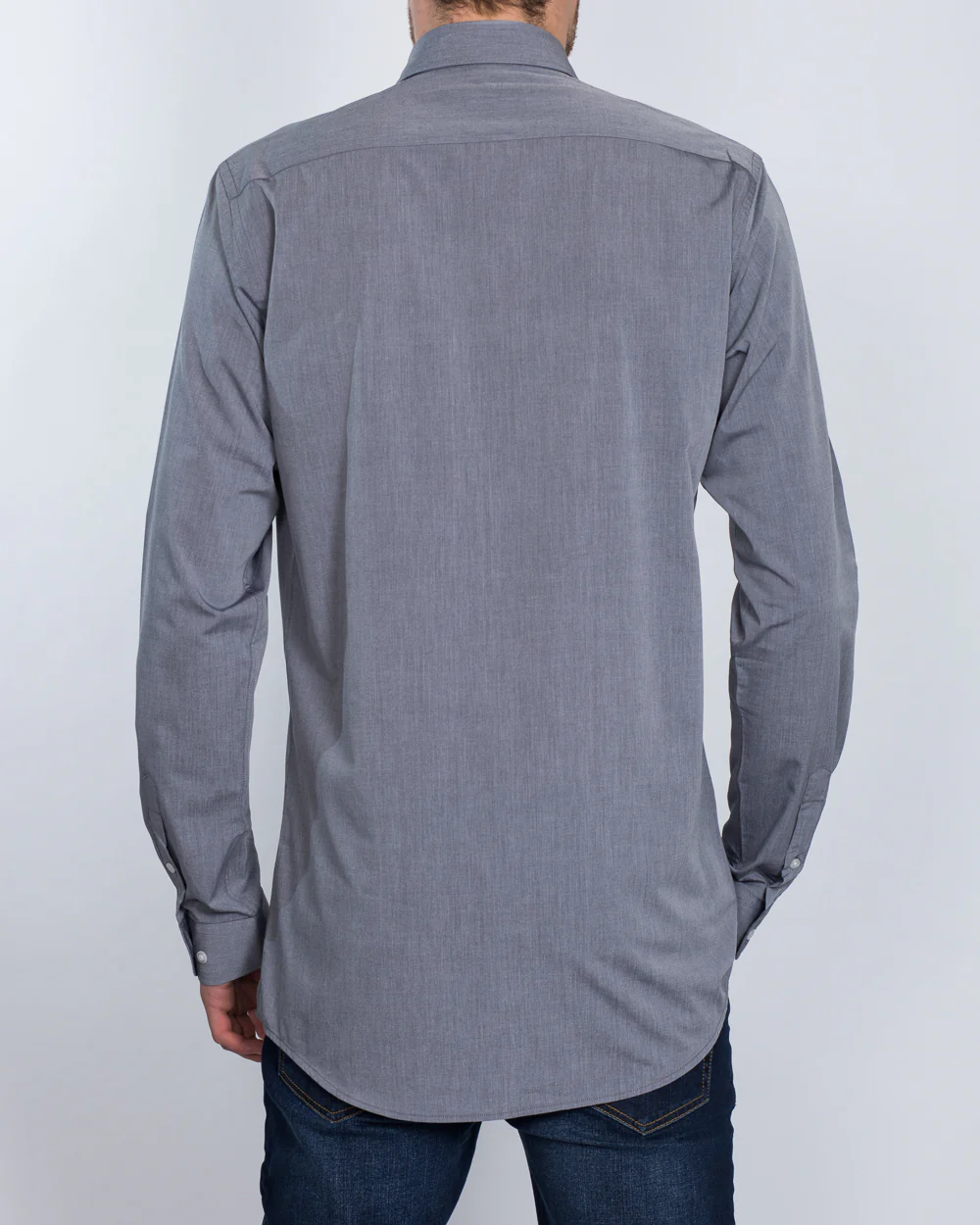 2t Slim Fit Long Sleeve Tall Shirt (grey) - Image 2