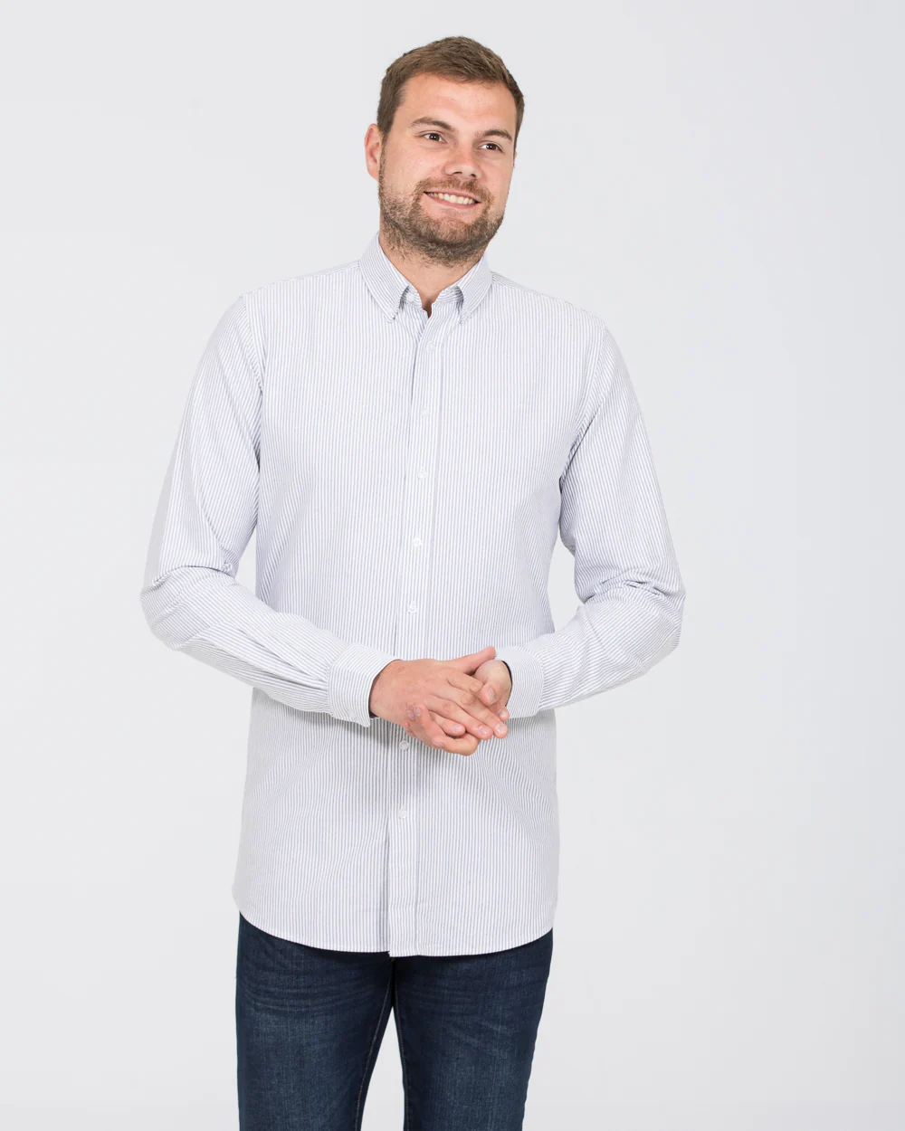 2t Slim Fit Long Sleeve Tall Shirt (grey stripe) - Image 4