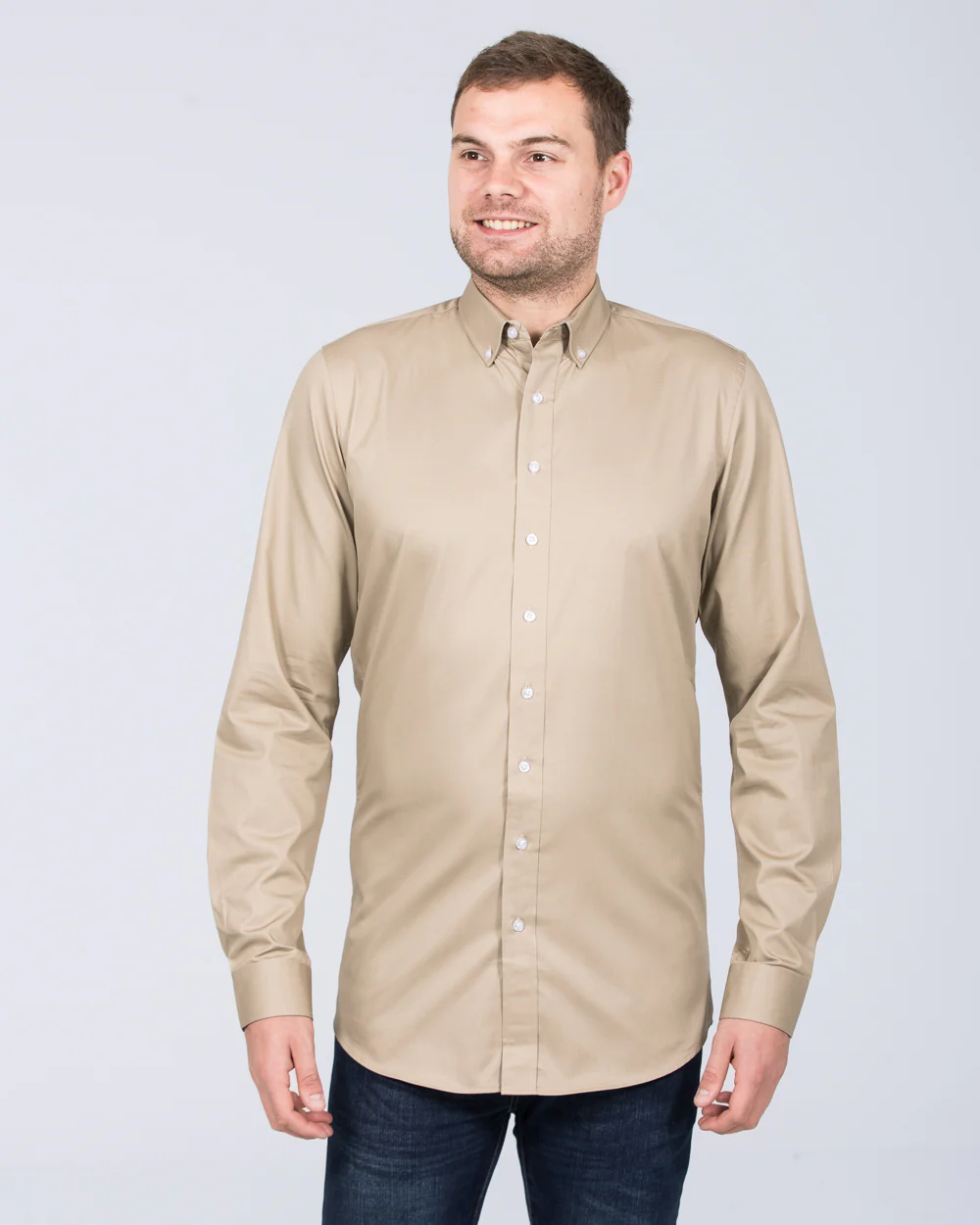 2t Slim Fit Long Sleeve Tall Shirt (khaki) - Image 4