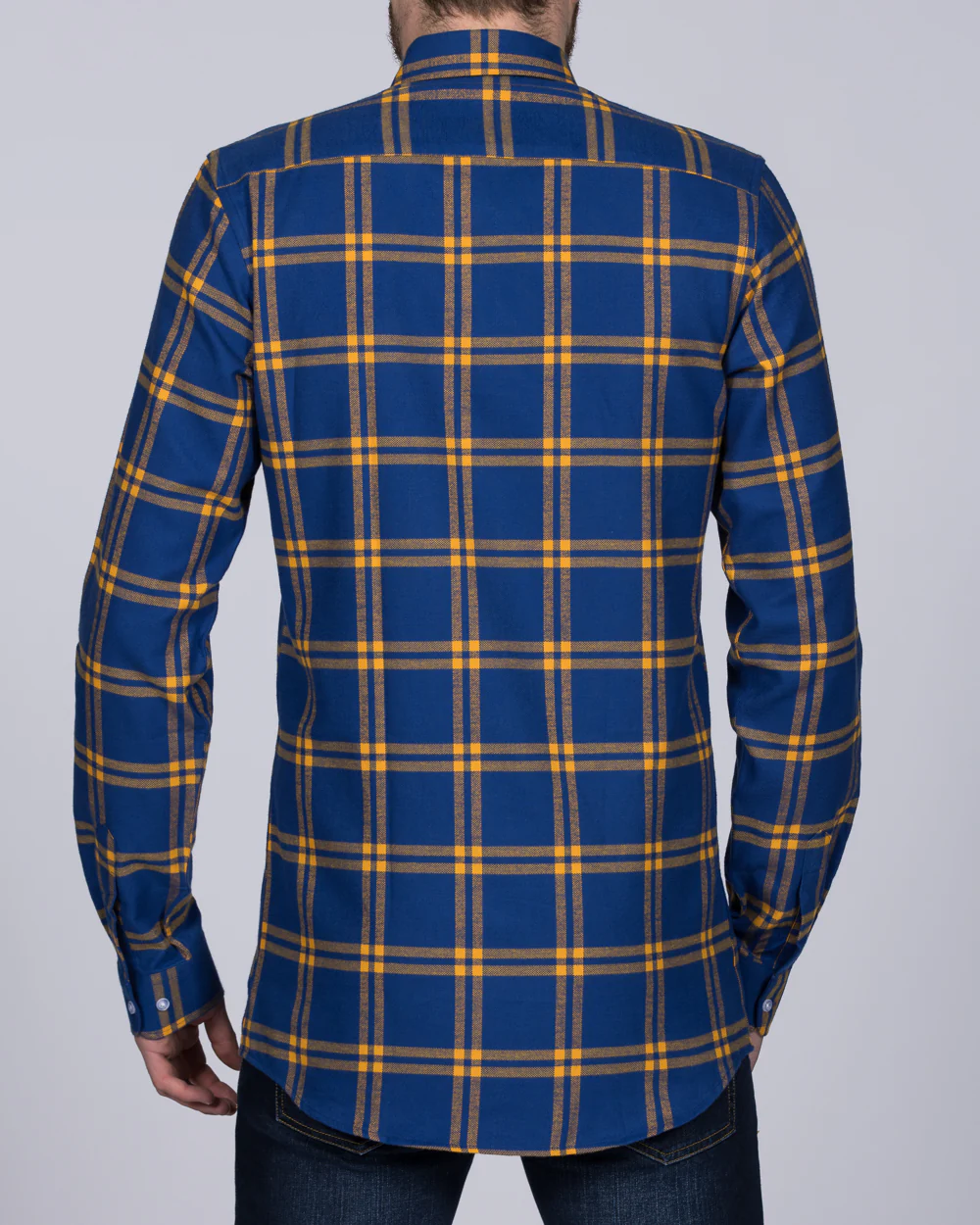 2t Slim Fit Long Sleeve Tall Shirt (navy/orange) - Image 2