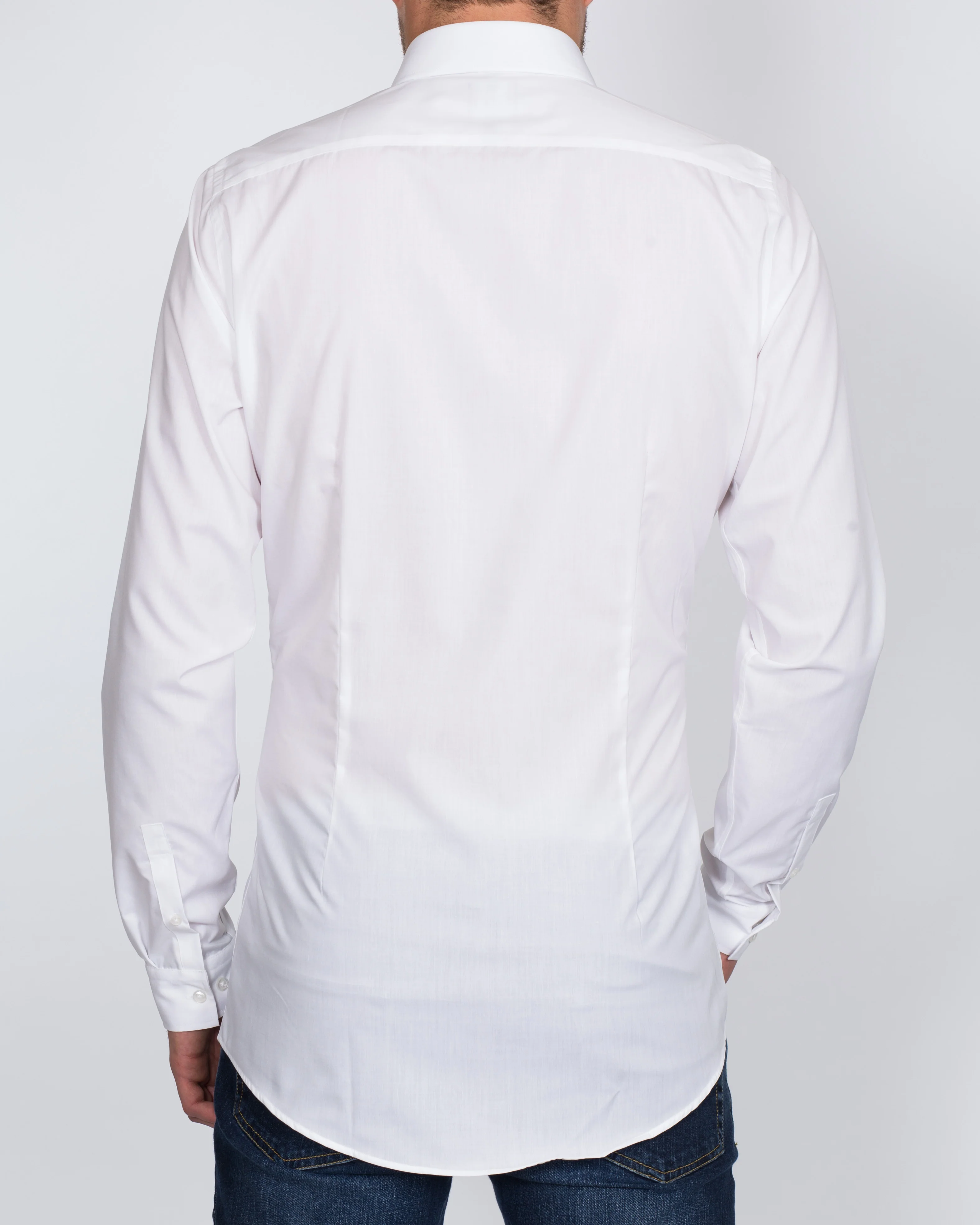 2t Slim Fit Long Sleeve Tall Shirt (white) - Image 2